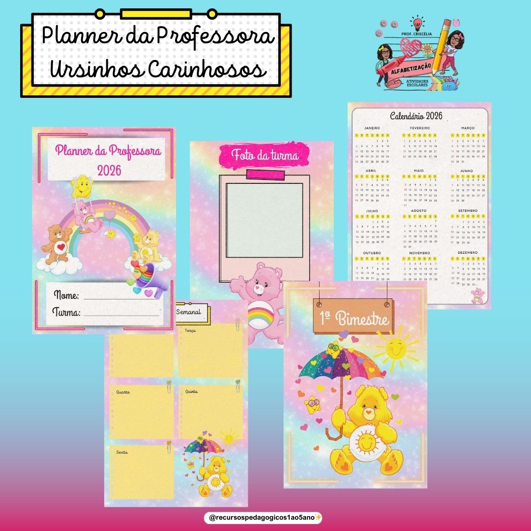 Planner da Professora 2026 – Ursinhos Carinhosos
