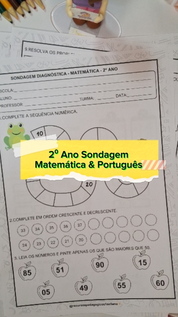 📦 Combo Avaliação Diagnóstica - Português + Matemática – 2º Ano