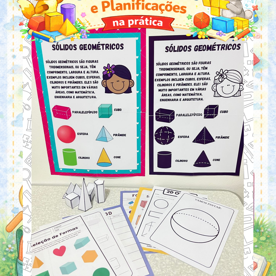 🟢 Sólidos Geométricos 3D e Planificações