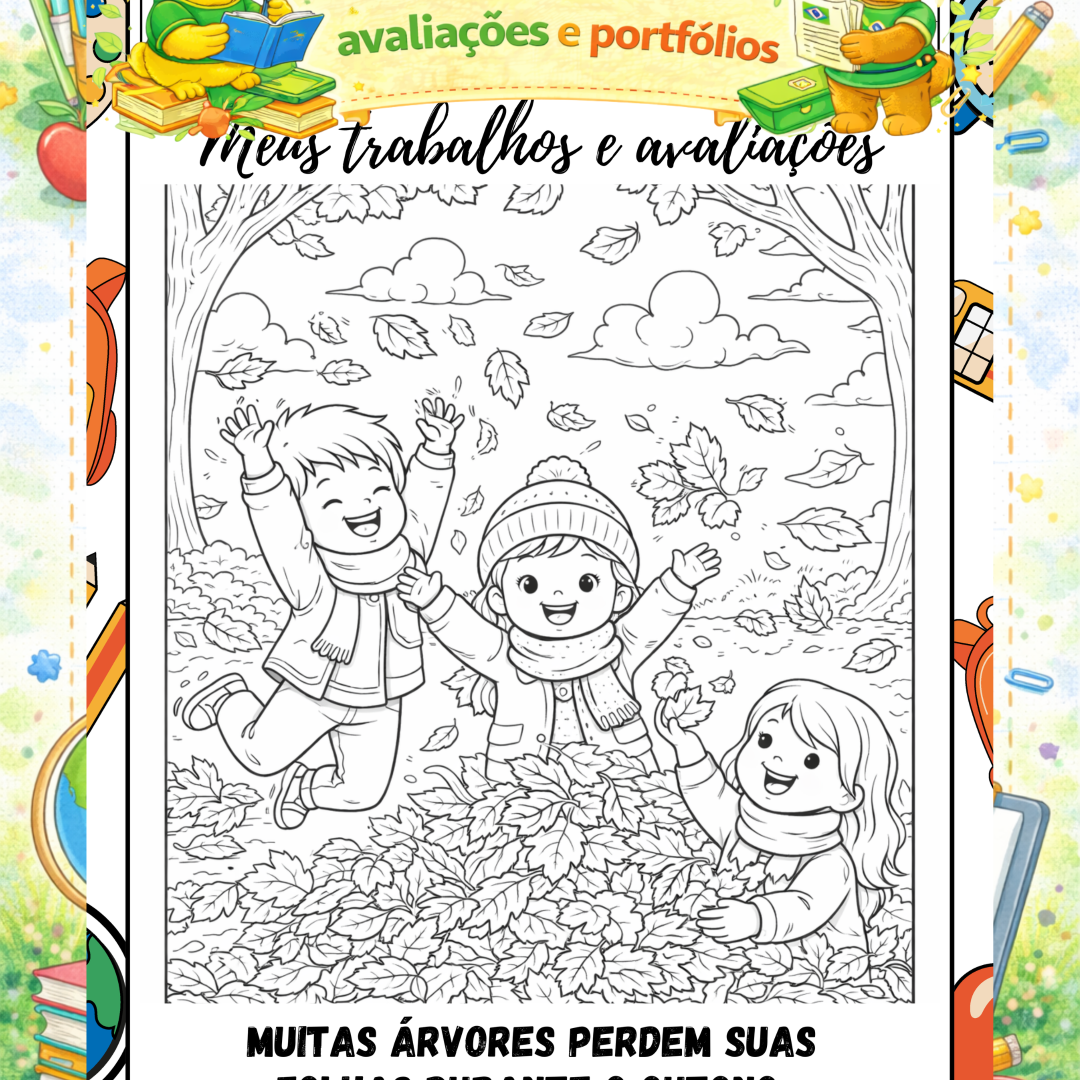 🍂📁 Alças e capas para avaliações – Tema outono