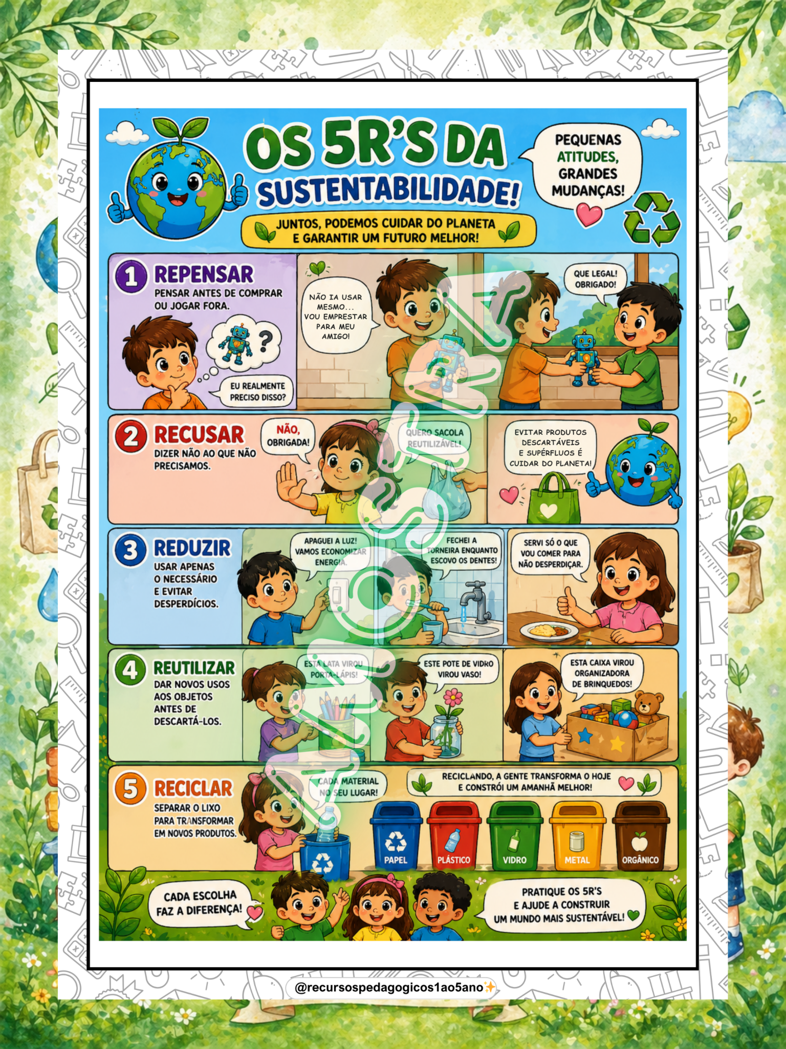 Meio Ambiente 5 R’s: Kit Completo de Atividades Sustentáveis