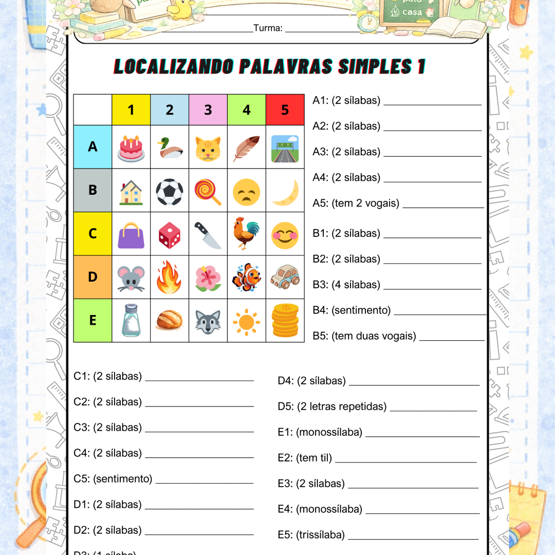 📝🔍 Ditado escolar – Localizando palavras