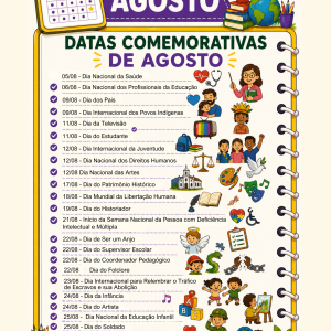 Datas comemorativas agosto 2026