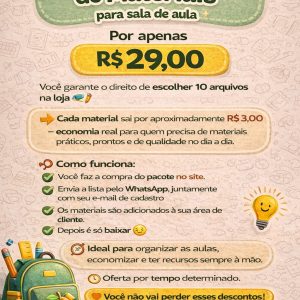 Pacote especial de materiais pedagógicos atividades