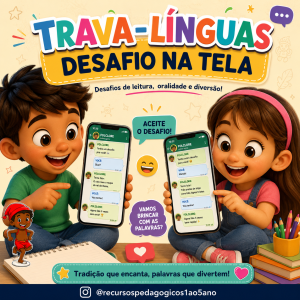 Trava lingua desafio na tela